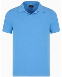 Giorgio Armani - Stretch Viscose Jersey Short-sleeved Polo Shirt - Lyst