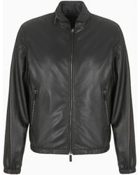 Giorgio Armani - Nappa Leather Blouson With Zip - Lyst