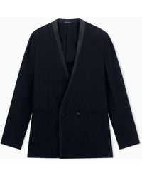 Giorgio Armani - Wool-Crêpe Double-Breasted Jacket - Lyst