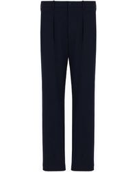Giorgio Armani - Single-Pleat Stretch Virgin Wool Trousers - Lyst