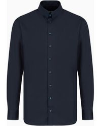 Giorgio Armani - Camisa De Sarga De Algodón Lujoso - Lyst