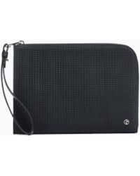 Giorgio Armani - Leather Pouch With Wave Print And Wrist Strap - Lyst