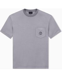 Giorgio Armani - Cupro And Silk T-Shirt With Small Pocket - Lyst