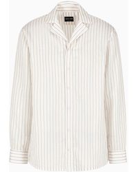 Giorgio Armani - Asv Regular-fit Shirt In A Lyocell Blend With Pinstripe Print - Lyst