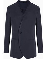 Giorgio Armani - Upton Line Washed Silk And Linen Blend Tuxedo Jacket - Lyst