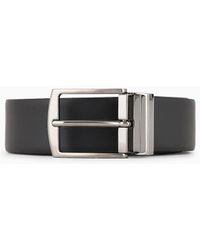 Giorgio Armani - Reversible Belt In Smooth And Pebbled Leather - Lyst