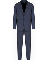 Giorgio Armani - Einreihiges Kleid Der Soho-Linie, Gefertigt Aus Wolle Und Seide Mit Chambray-Effekt - Lyst