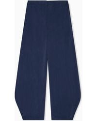 Giorgio Armani - Washed Silk Trousers With Rounded Hem - Lyst
