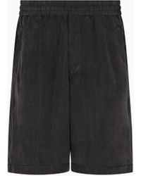 Giorgio Armani - Bermudas De Tela De Lyocell Efecto Desteñido - Lyst