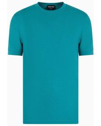 Giorgio Armani - Crew-neck Icon T-shirt In Stretch Viscose Jersey - Lyst