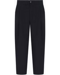 Giorgio Armani - Single-Pleat Cotton And Linen Trousers - Lyst