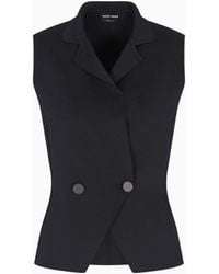 Giorgio Armani - Silk Knit Double-Breasted Gilet - Lyst