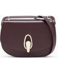 Giorgio Armani - Smooth Leather Shoulder Bag With Metal Clasp - Lyst