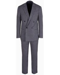 Giorgio Armani - Soho Line Double-breasted Check Suit In Virgin Wool - Lyst