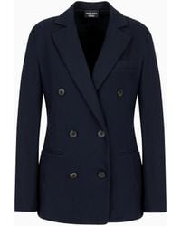 Giorgio Armani - Pure Cashmere Jersey Double-Breasted Jacket - Lyst