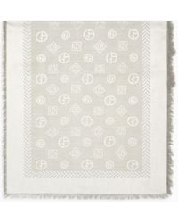 Giorgio Armani - Étole En Laine Vierge Et Soie Jacquard Monogramme - Lyst
