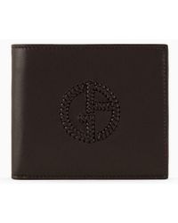 Giorgio Armani - Nappa-leather Bifold Wallet With Embroidered Logo - Lyst