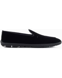 Giorgio Armani - Velvet Slip On Shoes With A Flexible Rubber Sole - Lyst