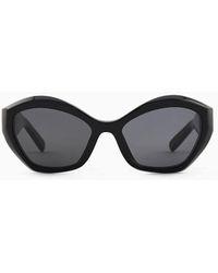 Giorgio Armani - Sonnenbrille Mit Unregelmäßiger Form - Lyst