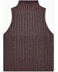 Giorgio Armani - Knit Top Sleeveless Turtleneck - Lyst