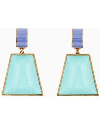 Giorgio Armani - Clip-on Pendant Earrings With A Resin Element - Lyst