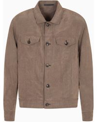 Giorgio Armani - Blouson Aus Verwaschenem Lyocell-Canvas - Lyst
