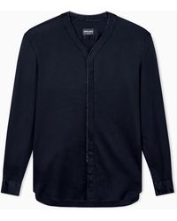Giorgio Armani - Cotton Shirt With Rhinestone Detail - Lyst