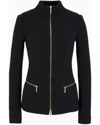 Giorgio Armani - Cotton, Wool And Cashmere Double Cloth Zipped Jacket - Lyst