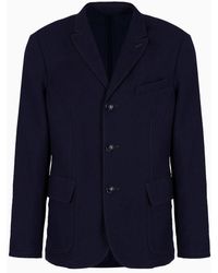 Giorgio Armani - Single-breasted Crinkled Wool Flannel Jacket - Lyst