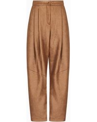 Giorgio Armani - Double-Sided Jersey Single-Pleat Trousers - Lyst