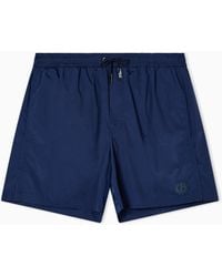 Giorgio Armani - Elastic Waist Swim Trunks - Lyst