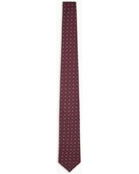 Giorgio Armani - Silk Tie With Geometric Jacquard Motif - Lyst