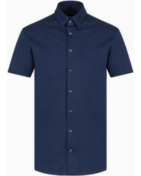 Giorgio Armani - Short-Sleeved, Cotton-Jersey Shirt - Lyst
