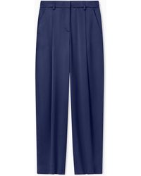 Giorgio Armani - Silk Double Satin Single-Pleat Trousers - Lyst