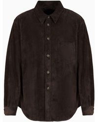 Giorgio Armani - Oversized Suede Shirt - Lyst
