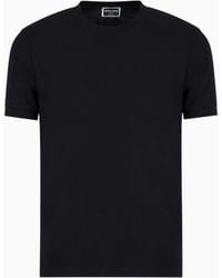 Giorgio Armani - Camiseta Icon De Punto De Viscosa Elástico Con Cuello Redondo - Lyst