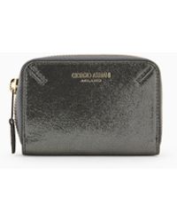 Giorgio Armani - Mini-Kartenetui La Prima Mit Rundum-Reißverschluss Aus Glänzendem Nubukleder - Lyst