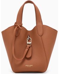 Giorgio Armani - Pebbled Bag Handbag With A Removable Inner Pouch - Lyst