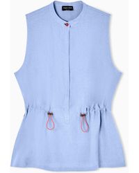 Giorgio Armani - Hemp Top With Drawstring - Lyst