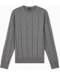 Giorgio Armani - Sweater Regular Fit Chevron Virgin Wool - Lyst