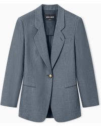 Giorgio Armani - Single-Breasted Linen Jacket - Lyst