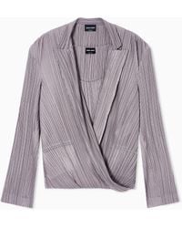 Giorgio Armani - Pleated Jersey Twin-Set - Lyst