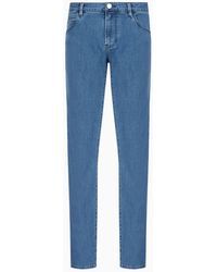 Giorgio Armani - Slim-fit Five-pocket Trousers In Cotton Denim - Lyst