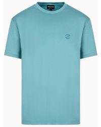 Giorgio Armani - Cotton-interlock T-shirt With Embroidered Logo - Lyst