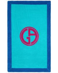 Giorgio Armani - Two-toned Beach Towel With Jacquard Logo - Lyst