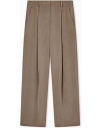 Giorgio Armani - Single-Pleat Silk Crêpe Trousers - Lyst