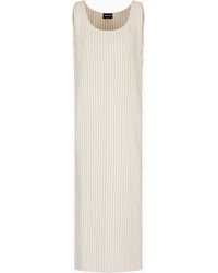 Giorgio Armani - Vestido En Punto De Seda Y Ante - Lyst