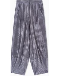 Giorgio Armani - Wide Pleated Silk Trousers - Lyst