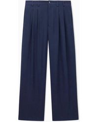 Giorgio Armani - Cupro Basketweave Double-Pleat Trousers - Lyst
