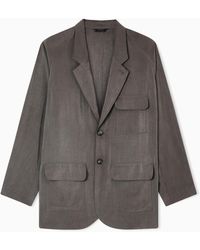 Giorgio Armani - Chaqueta De Abotonadura Sencilla En Seda Lavada - Lyst